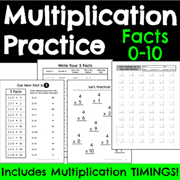 Preview of Multiplication Practice/Multiplication Facts Fluency Practice/Timed Tests