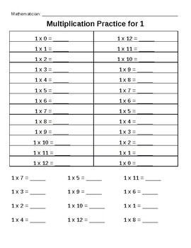 Preview of Multiplication Practice Sheets