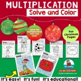 Multiplication Practice | Solve and Color | Christmas Page