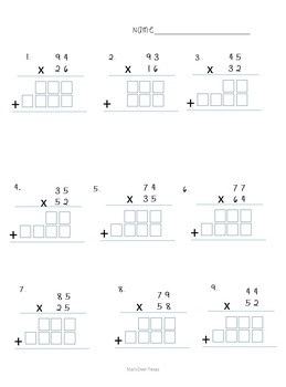 multiplication practice standard algorithm partial