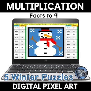 Preview of Multiplication Practice and Fact Fluency Winter Pixel Art
