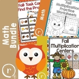 Multiplication Practice and Fall Math Game Bundle