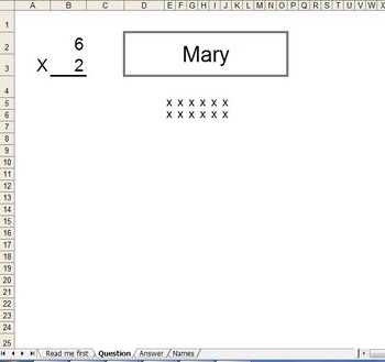 Preview of Multiplication Facts Practice: Facts from 0 to 20, and Students' Names