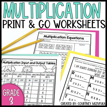 Multiplication Worksheet For Grade 3 Teachers Pay Teachers