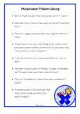 Multiplication Problem Solving Questions | Task Cards | Math Centers