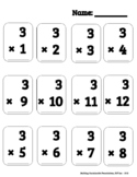 Multiplication Problems Worksheet (3)  - One Minute Drill