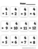 Multiplication Problems Worksheet (4)  - One Minute Drill