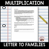 Multiplication Progress Report Letter to Parents