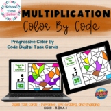 Multiplication Progressive Color by Code Fall Boom Cards