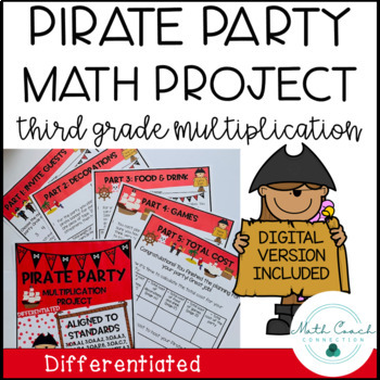 Preview of Multiplication Project | Pirate Party