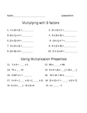 Multiplication Properties Assessment