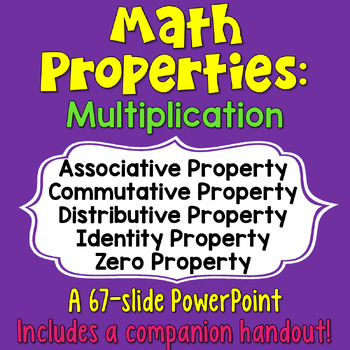 Preview of Multiplication Properties PowerPoint Lesson with Practice Exercises