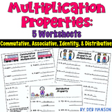 Multiplication Properties: Five Worksheets