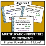 Multiplication Properties of Exponents in a PowerPoint Pre