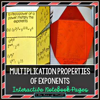 Preview of Multiplication Properties of Exponents Foldable Pages
