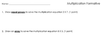 Preview of Multiplication Quiz