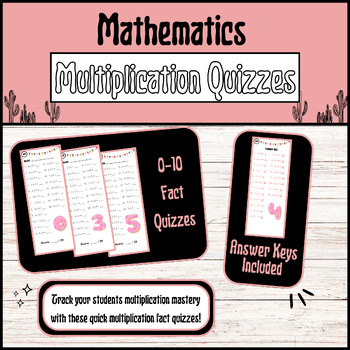 Preview of Multiplication Quizzes for Building Fact Fluency