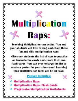 Preview of Multiplication Raps: Catchy Flash Cards & Worksheets!