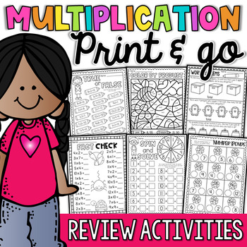 Preview of Multiplication Review Worksheets and Activities