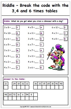 Multiplication Riddles - Fun Printable Worksheets by Yvi | TpT