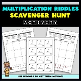 Multiplication Riddles Math Scavenger Hunt Set - 6 Riddle 