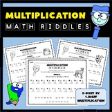 Multiplication Riddles Math Worksheet Bundle - 2-Digit tim
