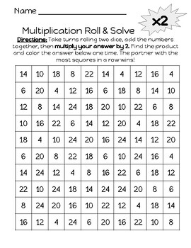 Multiplication Roll & Solve Game (Facts 2-12) by The Digital Dreamer