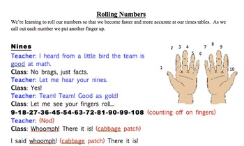 Preview of Multiplication Rolling Number Chants
