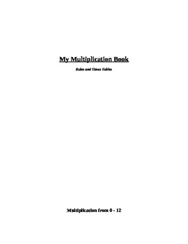 Preview of Multiplication Rule Book