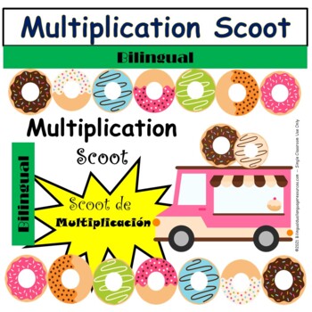 Preview of Multiplication Scoot Bilingual Activity