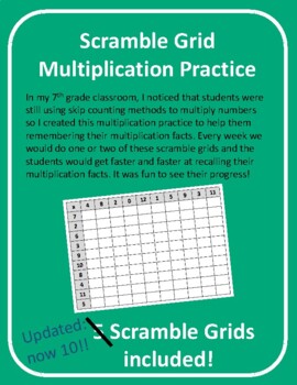 Preview of Multiplication Scramble Grid Practice