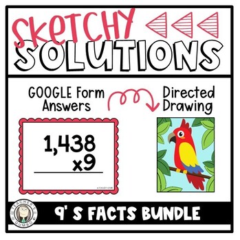 Preview of Multiplication | Self-Checking Digital Task Cards | Drawing | 9's