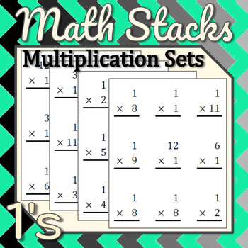 Preview of Multiplication Sets | 1's | 36 Sets of 100 Problems