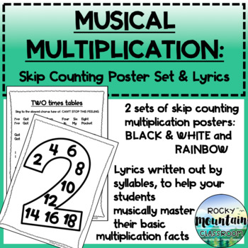 Preview of Multiplication Skip Counting Posters and Song Lyrics