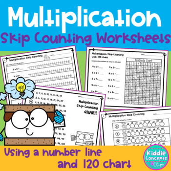 multiplication skip counting worksheets number line and 120 chart