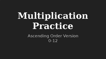 Preview of Multiplication Slideshow Ascending Order