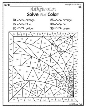 Multiplication Worksheets Stained Glass Designs Color by Number by ...