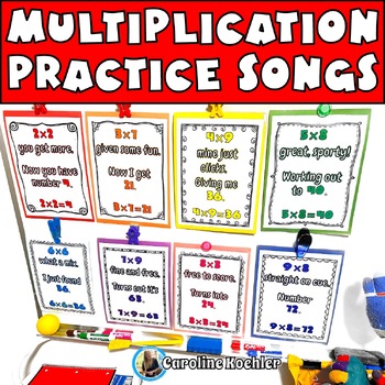 Preview of Multiplication Facts Number Posters Flash Cards with Answers on Back Flashcards