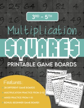 Multiplication Squares - Dots Game by Melissa Olson | TpT