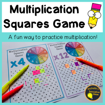 Multiplication Squares Game - Times Tables Facts by Michelle's ...