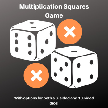 Multiplication Squares Game - With Dice! by Miss Gubbins' Resources
