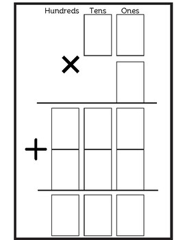 Preview of Multiplication Standard Algorithm Graphic Organizer