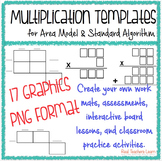 Multiplication Standard Algorithm and Area Model Templates