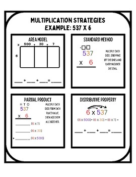 Preview of Multiplication Strategies - Guided Notes