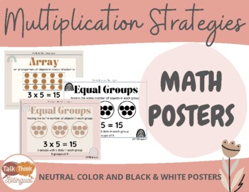Preview of Multiplication Strategies Posters | Boho color | OA