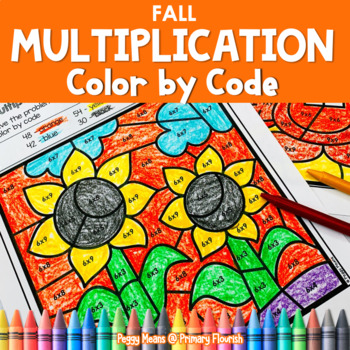 Preview of Multiplication Color by Code - Worksheets 2’s - 9's - Fall