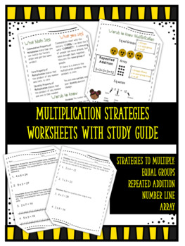 Preview of Multiplication Strategies Worksheets and Study Guide
