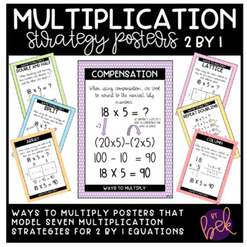 Preview of Multiplication Strategy Posters | 2 by 1 Numbers