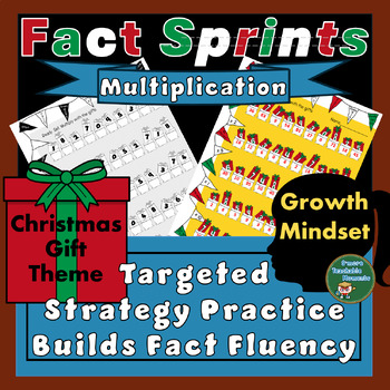 Preview of Multiplication Strategy Practice For Fact Fluency w/ Theme of Santa Bags & Gifts