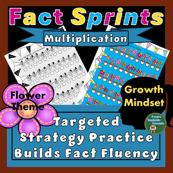 Preview of Multiplication Strategy Practice For Fact Fluency with Fancy Spring Flower Theme
